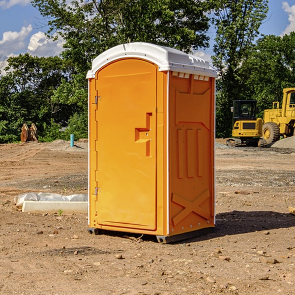 how often are the portable restrooms cleaned and serviced during a rental period in Duchouquet OH